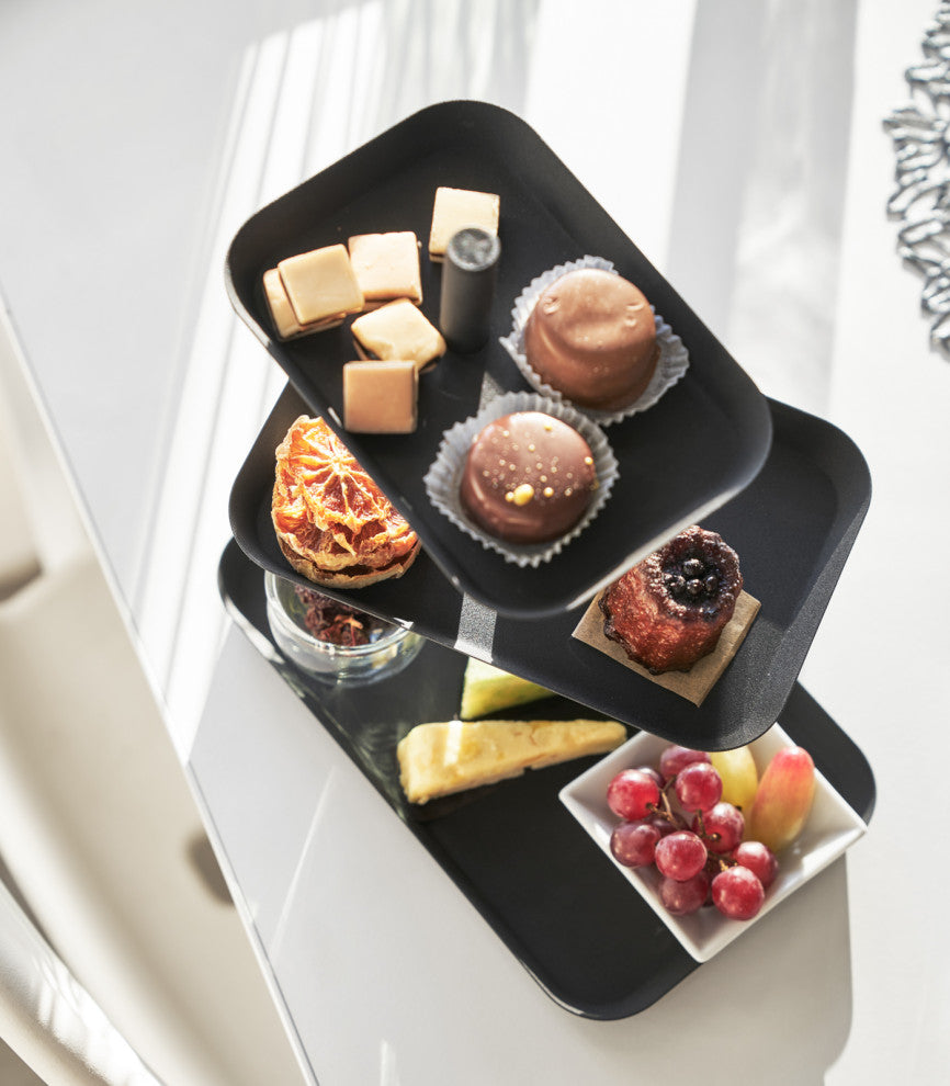 Tower 3-Tier Serving Stand, Black