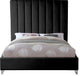 Via Velvet Upholstered Bed, Black, Full