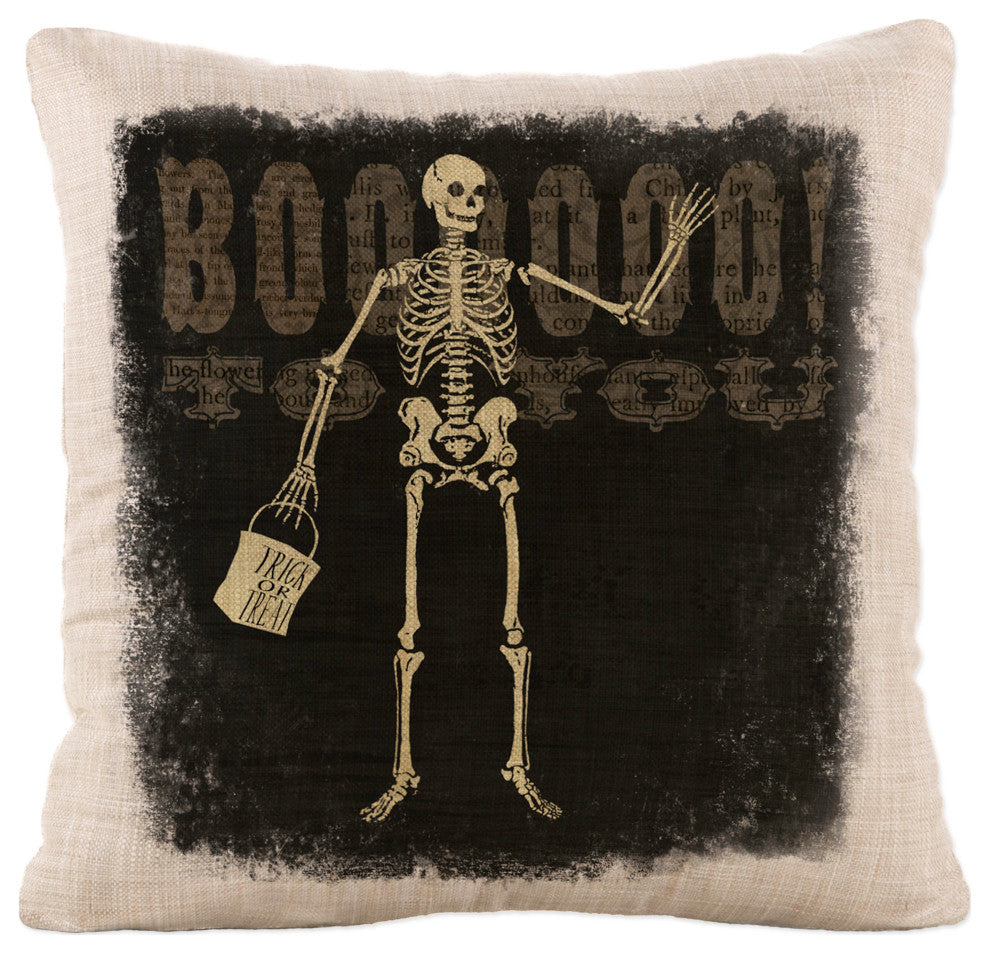 Halloween Party 18"x18" Boo Pillow, Natural