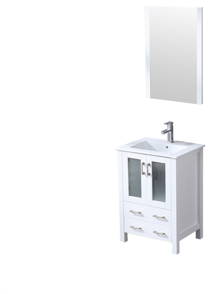 Volez Transitional White 24" Single Vanity Set