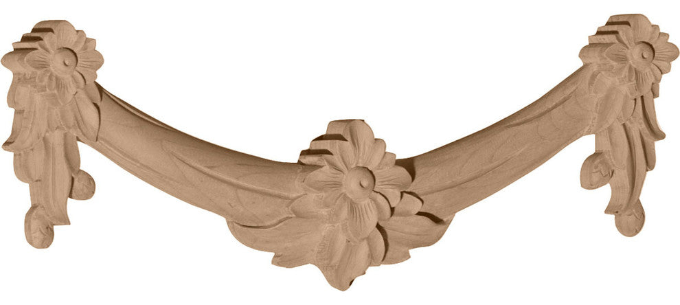 11 1/4"W x 4 1/4"H x 1"D Small Floral Swag, Alder