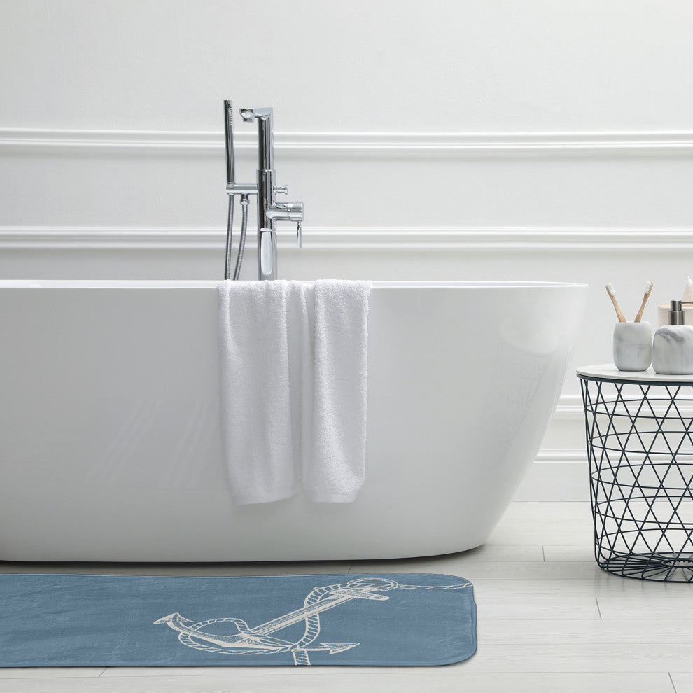 34" x 21" Anchored Bathmat, Dusty Smoke