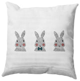 Bunny Triplets Easter Decorative Throw Pillow, Ocean Abyss Green, 26x26"