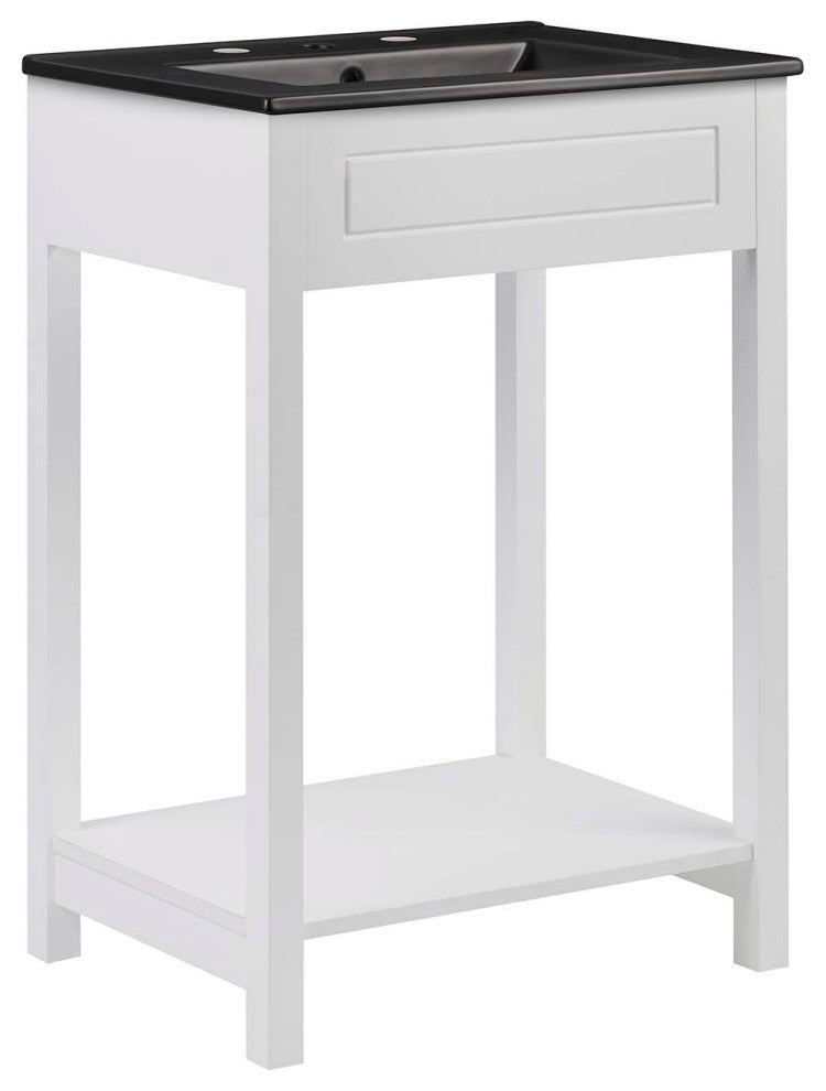 Altura 24" Bathroom Vanity, White Black