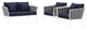 White Navy Stance 3 Piece Outdoor Patio Aluminum Sectional Sofa Set