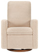 Cali Pillowback Swivel Glider, Boucle, Chai Shearling With Dark Wood Base
