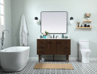 Home Living 22" Midcentury Modern Walnut-Light Bathroom Vanity