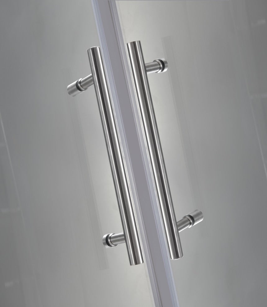 Aston Vanora 34"x34"x72" Completely Frameless Square Shower Enclosure, Stainless