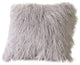 Faux Mongolian Lamb Fur Pillow Cover, Gray