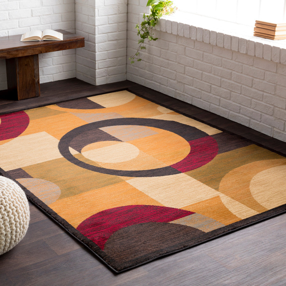 Surya Marash MAH-4612 9'3"x12'6" Rug, Burnt Orange/Black/Brown/Gray/Olive/Tan