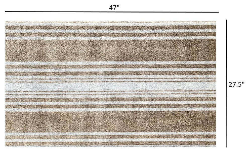 2' x 4' Sandy Shores Regatta Stripe Washable Floor Mat