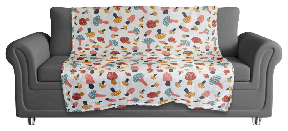 Colorful Cute Mushroom Pattern 50x60 Coral Fleece Blanket