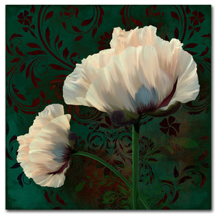 Tina Lavoie 'Poppies In Verdigris And Rust' Canvas Art, 35" x 35"