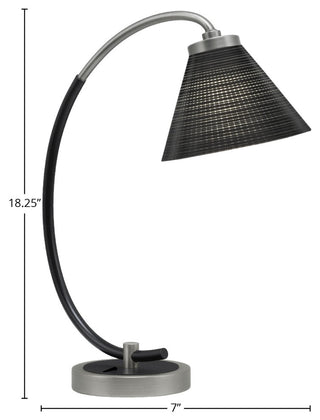 1-Light Desk Lamp, Graphite/Matte Black Finish, 7" Black Matrix Glass
