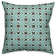 Whimsical Folk Pattern, Blue Outdoor Throw Pillow, 18"x18"