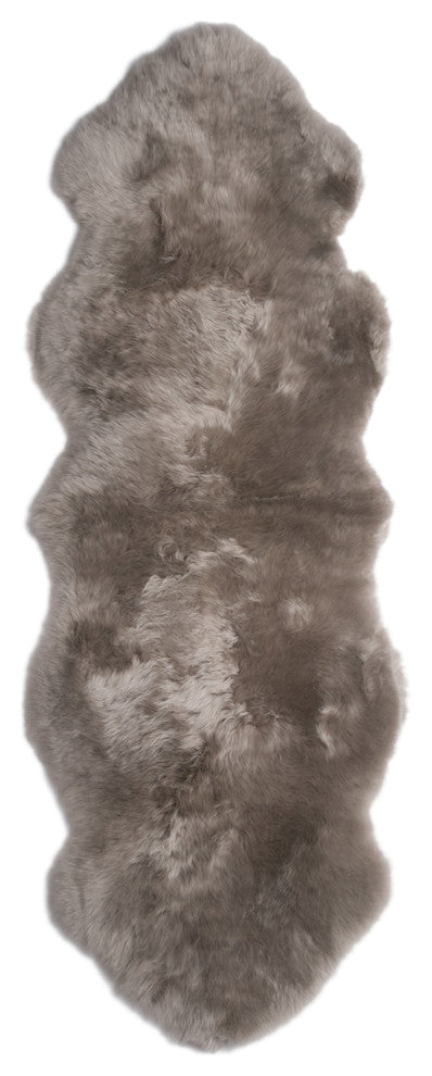New Zealand Sheepskin Double Pelt, 2'x6', Vole