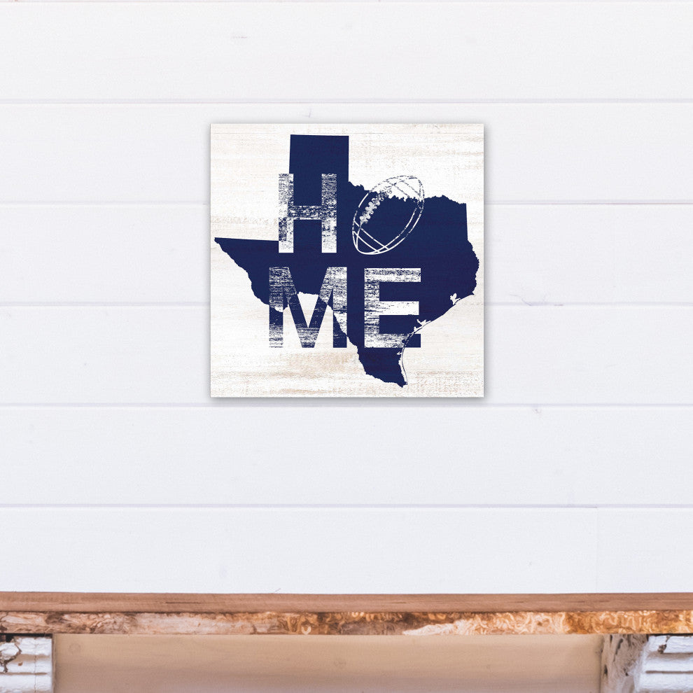Texas Football State Pride 16x16 Canvas Wall Art, White/Navy