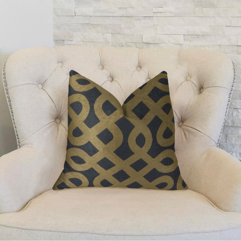 Plutus Graphic Maze Handmade Throw Pillow, (Double sided  26" x 26")