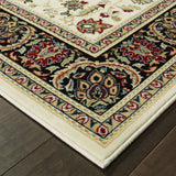 Karaman Traditional Ivory/ Black Area Rug, 5'3"x7'6"