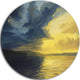 Sunset Of Light And Shadows, Landscape Painting Round Wall Art, 23"