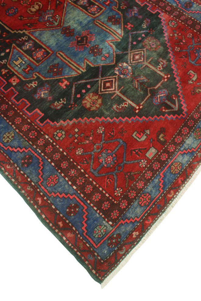 Fine Vintage Distressed Kora Charcoal/Rust Runner, 4'7x13'0