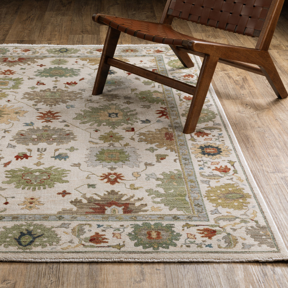 Oriental Weavers Eliana ELI10 Floral Rug, Ivory, 5'3"x7'6"