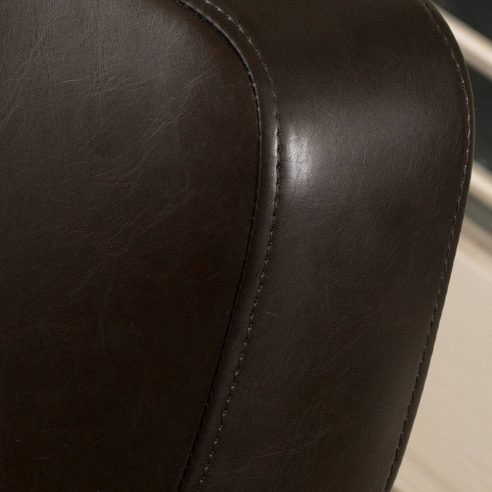GDF Studio Almendro Bonded Leather Wingback Swivel Club Chair
