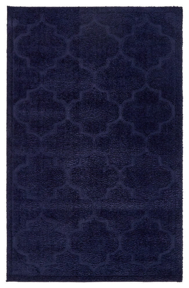 Unique Loom Navy Blue Traditional Trellis Shag 5' 0 x 8' 0 Area Rug