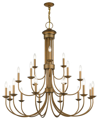 Estate 21-Light Antique Gold Leaf Extra Large Chandelier