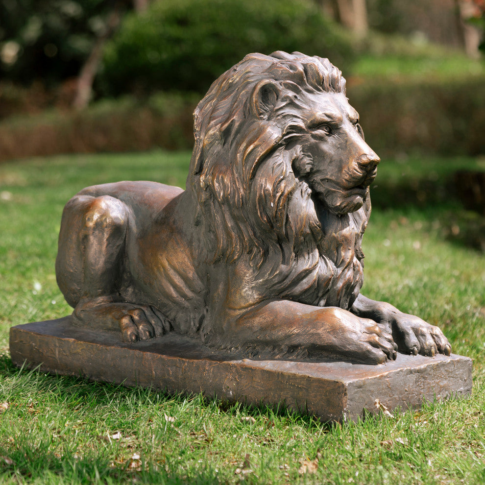 21.75"L MGO Lying Guardian Lion Statue