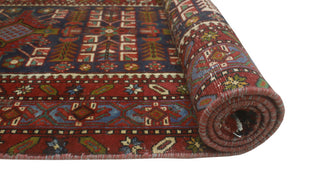 Fine Vintage Distressed Saeger Navy/Red Runner, 3'5x14'6