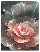 "Abstract Fractal Pink Gray Flower" Digital Metal Wall Art, 3 Panels, 28"x36"