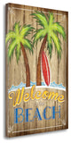 17" Faux Wooden Beach Signboard Giclee Wrap Canvas Wall Art