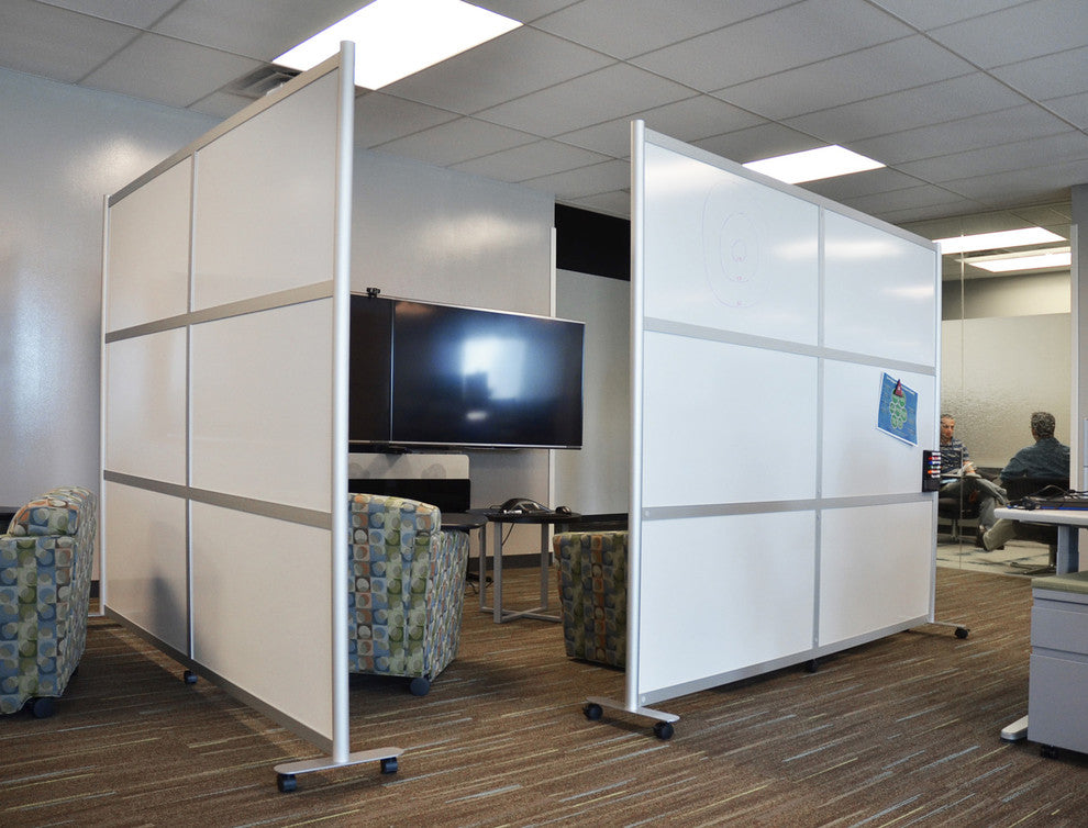 Loftwall Modern Room Divider, Modular Lightweight Frame, 8"x78", Dry-Erase