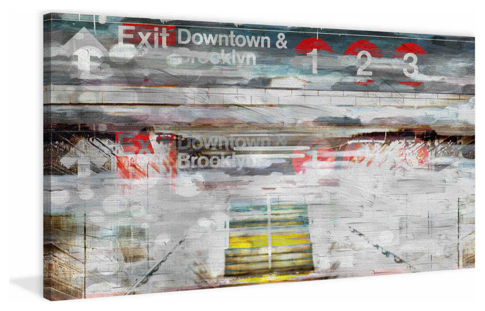 "Exit Downtown" Print on Canvas, 60"x30"