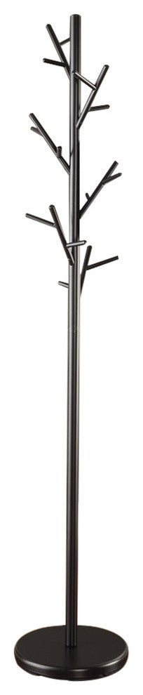Shiny Twig Style Metal Coat Rack, Black