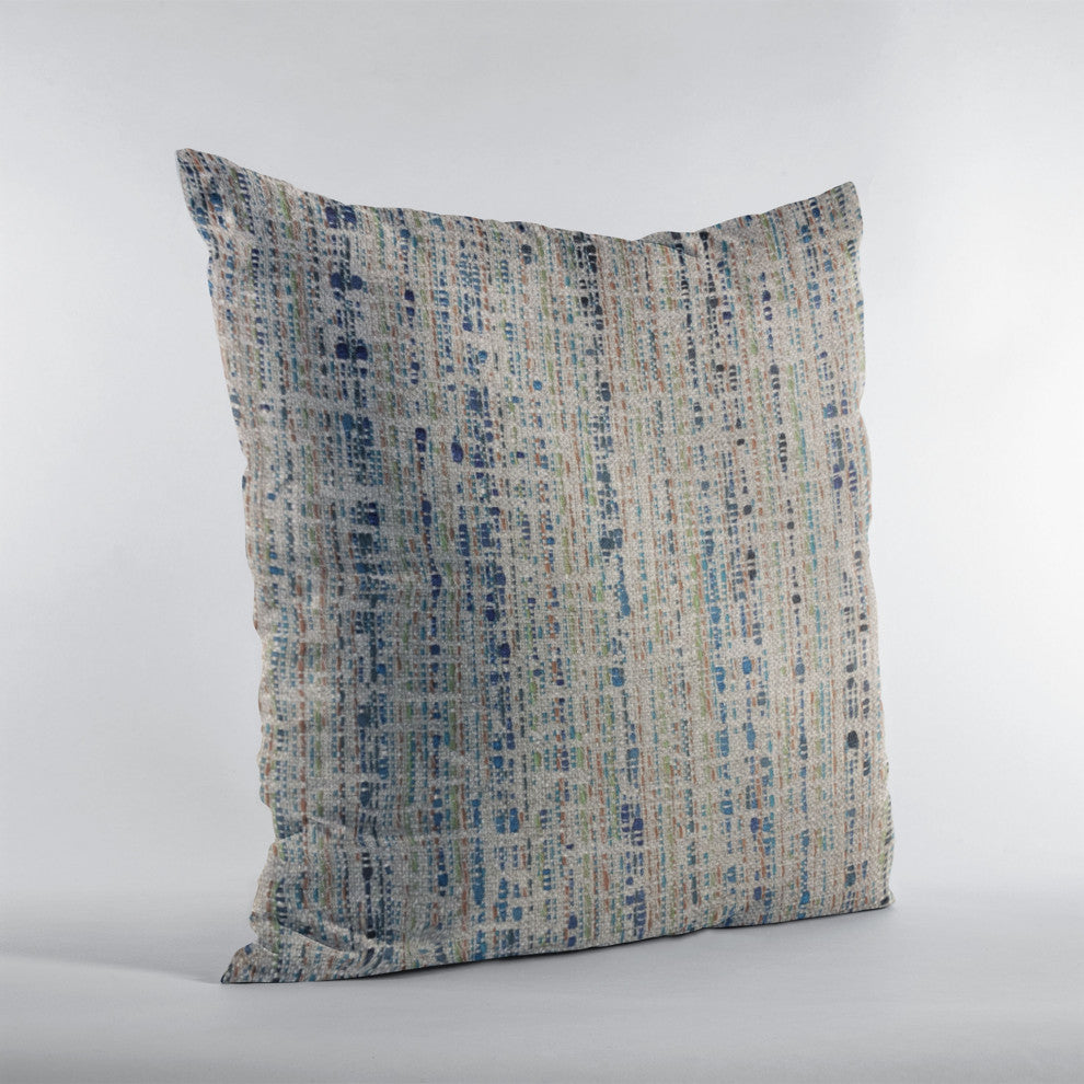 Plutus Blue Mixed Stripe Luxury Throw Pillow, 20"x30"