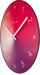 Red Gradient 15.75" Glass Wall Clock With Slim Metal Edge