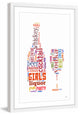 "Girls Liquor" Framed Painting Print, 12"x18"