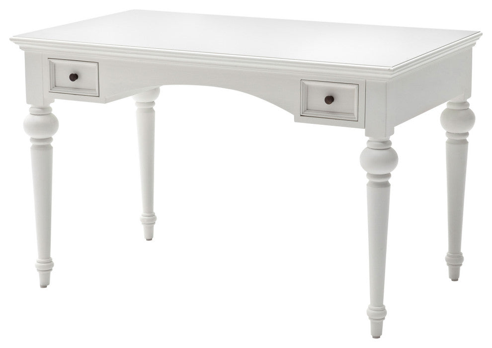 Antiqued White Provencial Writing or Computer Desk With Hutch