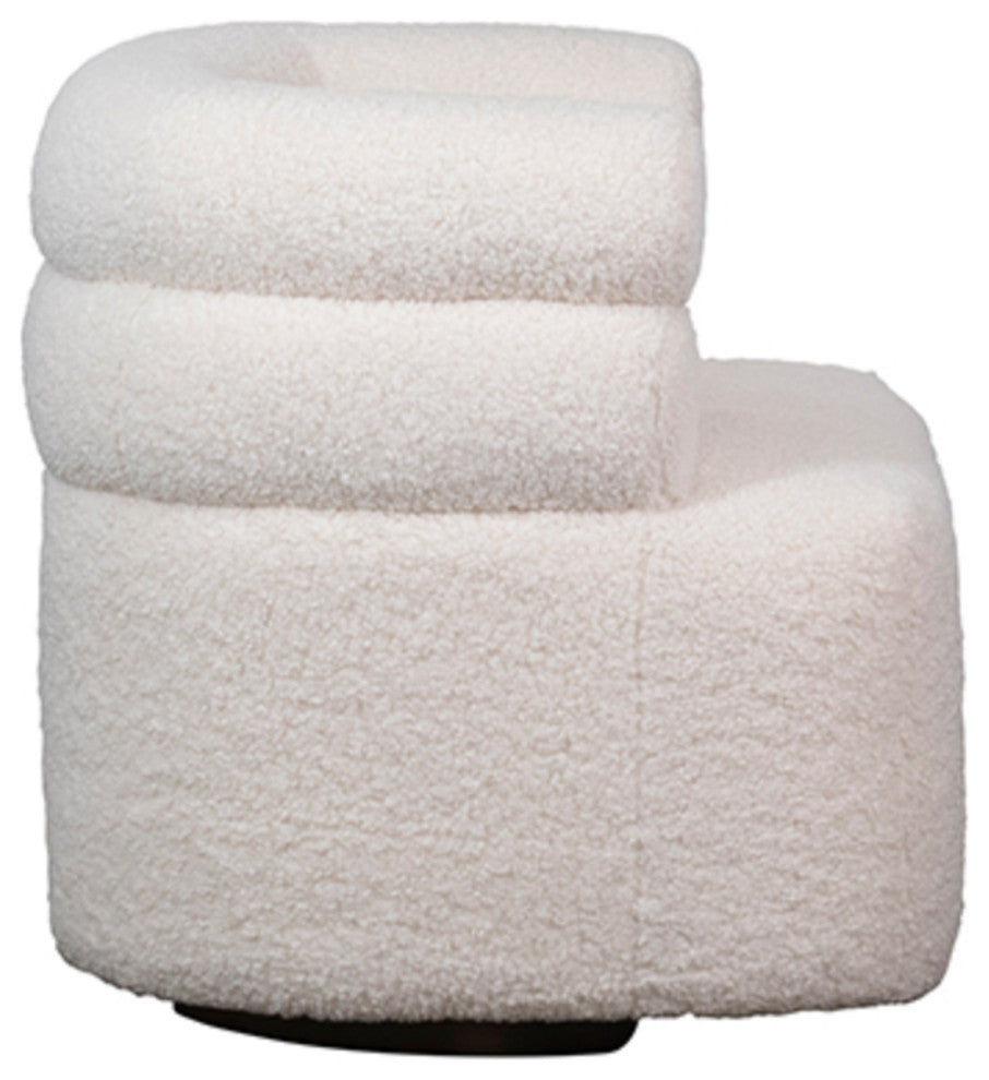 White Faux Sheep Jolla Swivel Chair