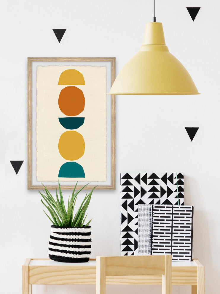 "Enclosed Circles" Framed Painting Print, 16x24