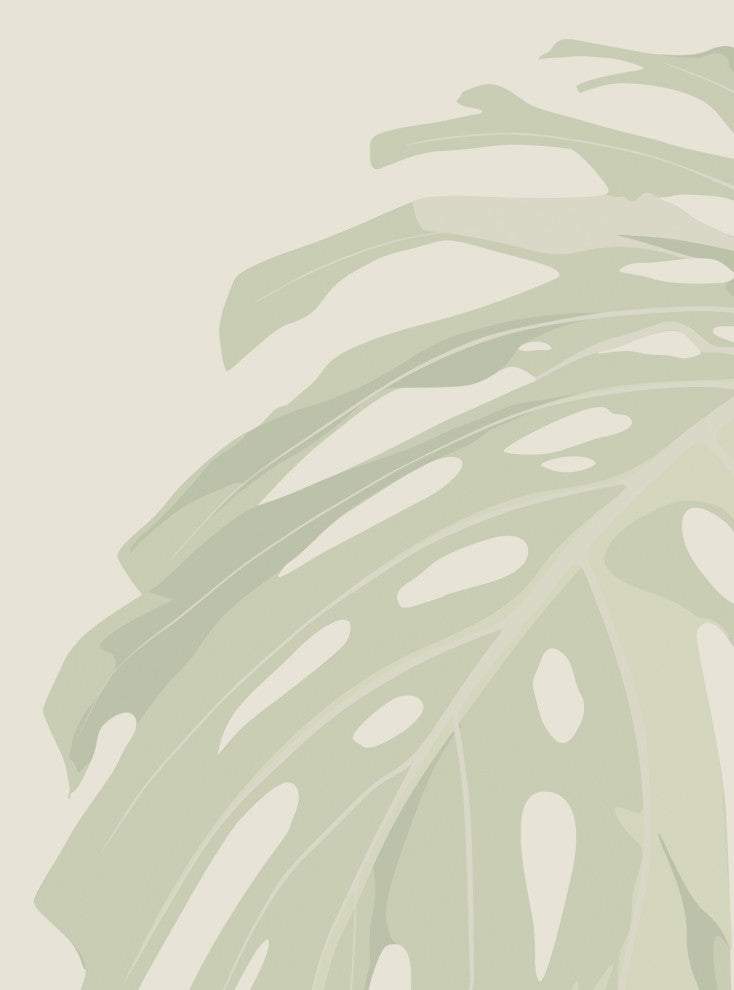 Oceanside Palm Leaves Vinyl Peel and Stick Mural, Green, 24"x108", Single