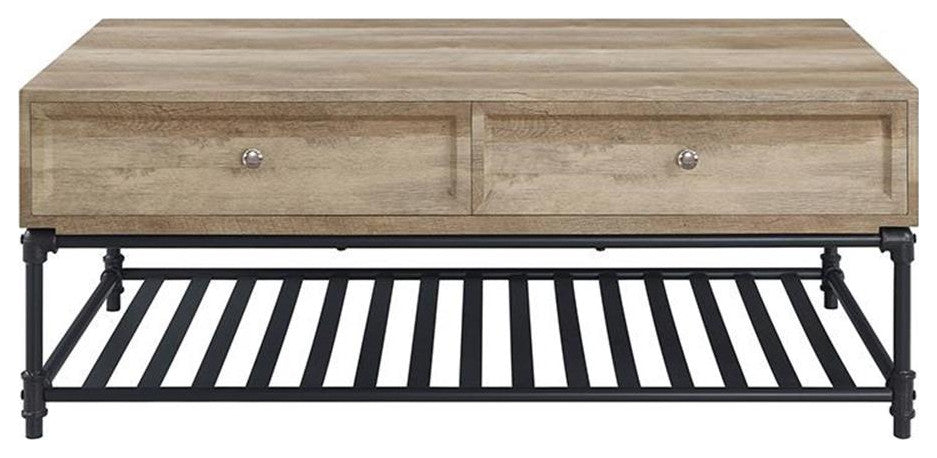 Lv00748, Coffee Table, Oak and Sandy Black Finish, Brantley
