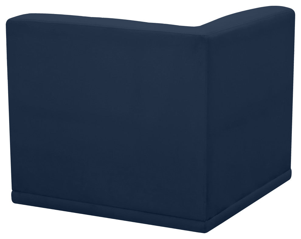 Relax Velvet Upholstered Corner Chair, Navy