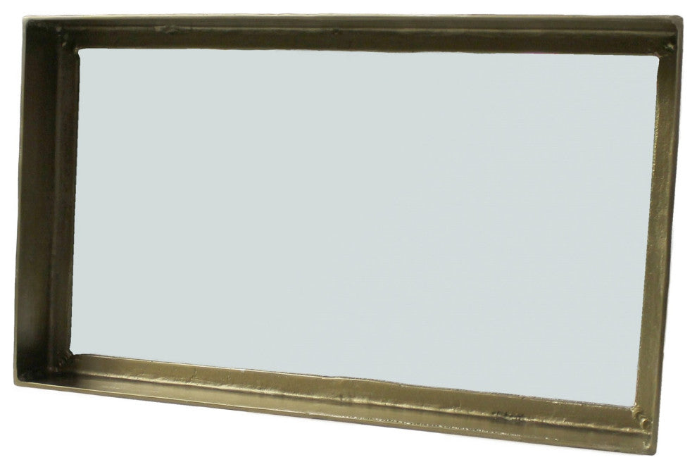 Gold Cast Aluminum Rectangular Mirror