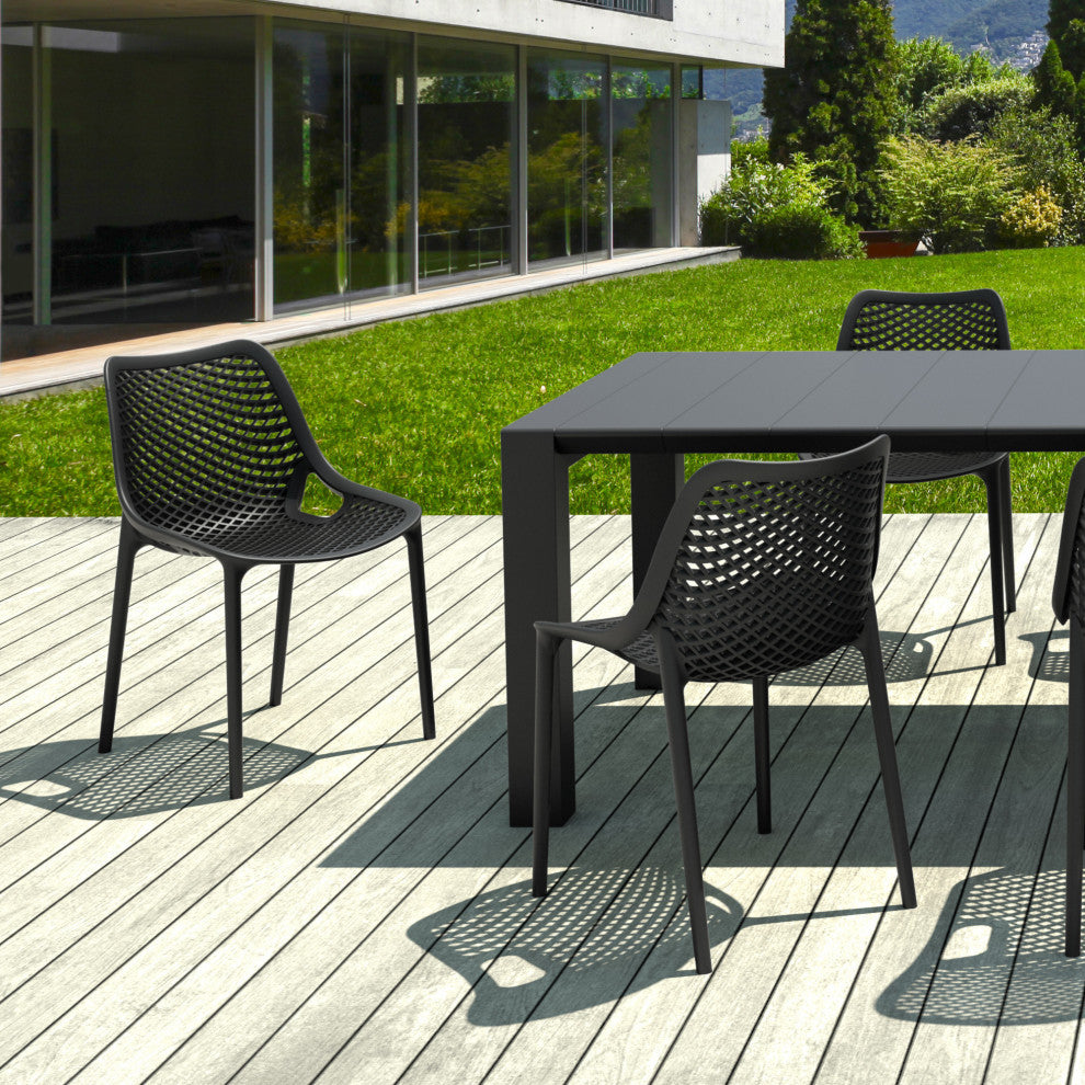 Air Extension Dining Set 9-Piece Black