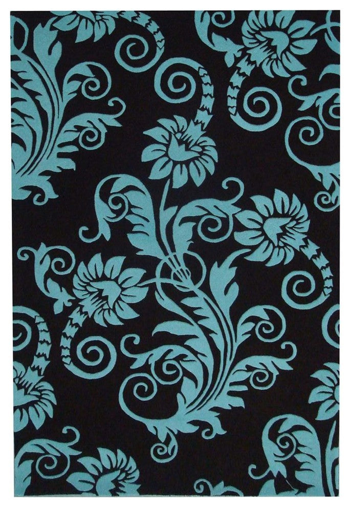 Safavieh Soho Soh765B Damask Rug, Brown/Blue, 5'0"x8'0"