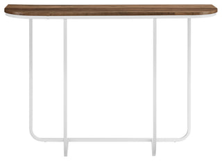 Harley 44" Modern Curved Entry Table - Rustic Oak/White