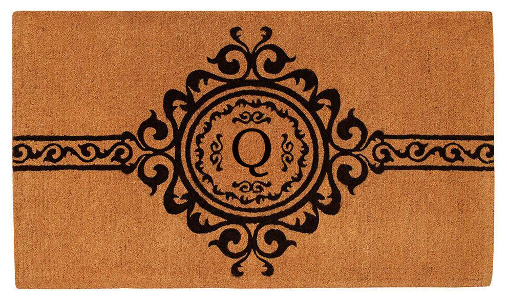 Garbo Monogram Doormat, Extra-Thick 18"x30", Letter Q